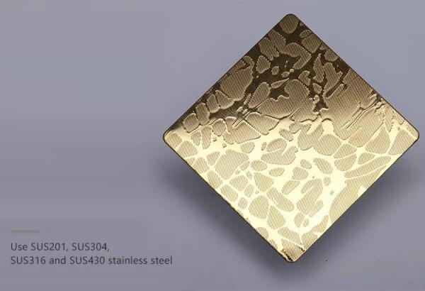 Polished Gold Stainless Steel Sheet Decorative Embossing Metal Sheet