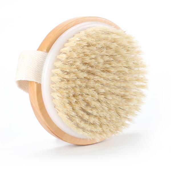 Holmwood Round Body Detox Skin Brush Boar Bristle Body Brush Soft