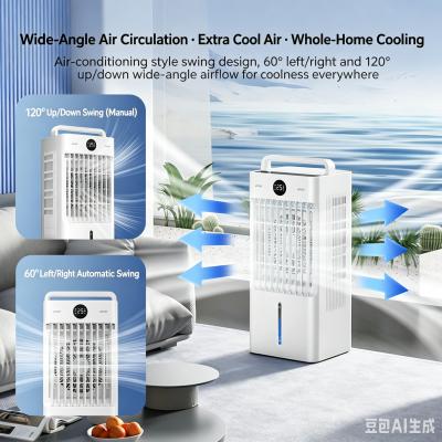 45W Energy Saving Air Conditioner Fan, Wide Angle Swing Quiet Cool Humidifier Fan