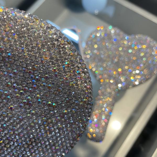 Small Diamond Makeup Portable Magnifying Mirror Light Up For Travel