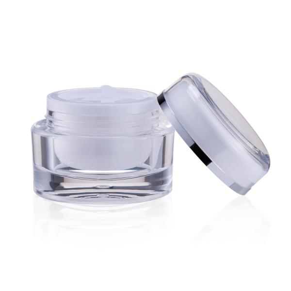 Os frascos cosméticos plásticos de SR-2302A 15G 30G 50G com selagem do tampão de parafuso datilografam