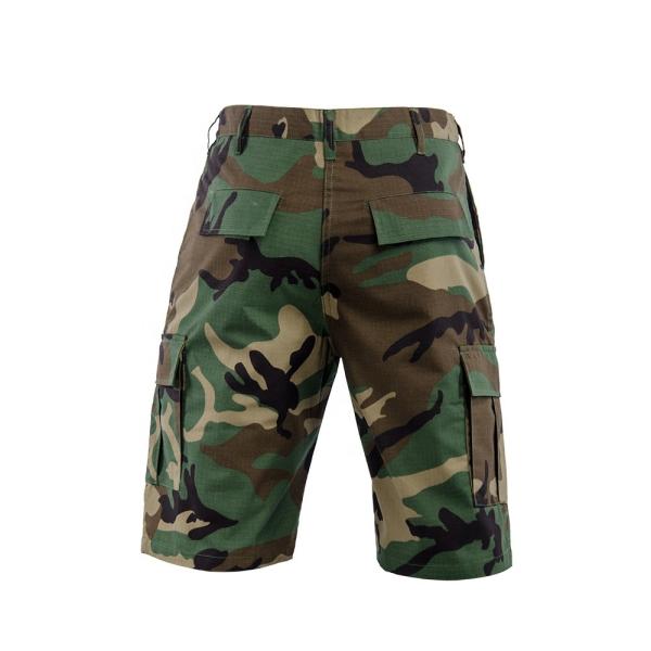 Woven Military Men Tactical Short Pants OEM Waterproof Woodland Camo