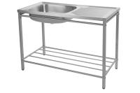 Individu d'hôtel bordant l'évier de cuisine inoxydable poli avec le support 100cm