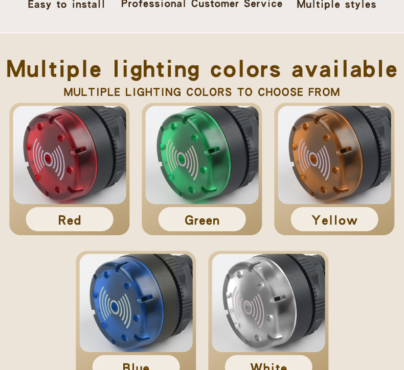 AD16-22SM Plastic Buzzer AC/DC LED Case Cabinet Small Alarm Flashing DC/AC