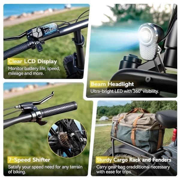 2026 Factory Price EU Stock F008 20 Fat Tire Electric Bicycle 48V Foldable E-bike with Fashion Design with Removable Battery