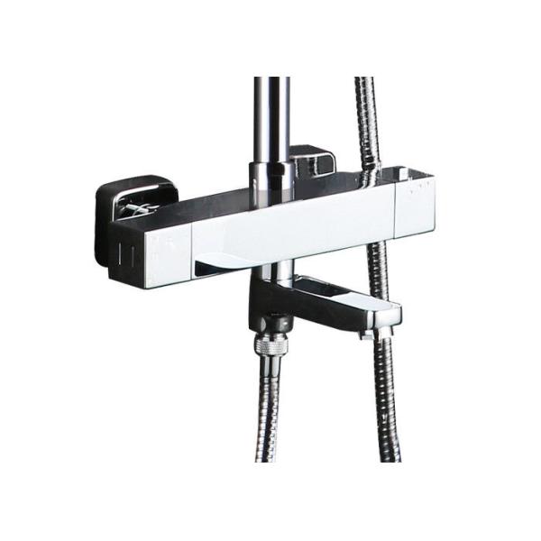 Waterproof Bathroom Shower Panels Faucet Chrome Cube Shower Head Wall Mount