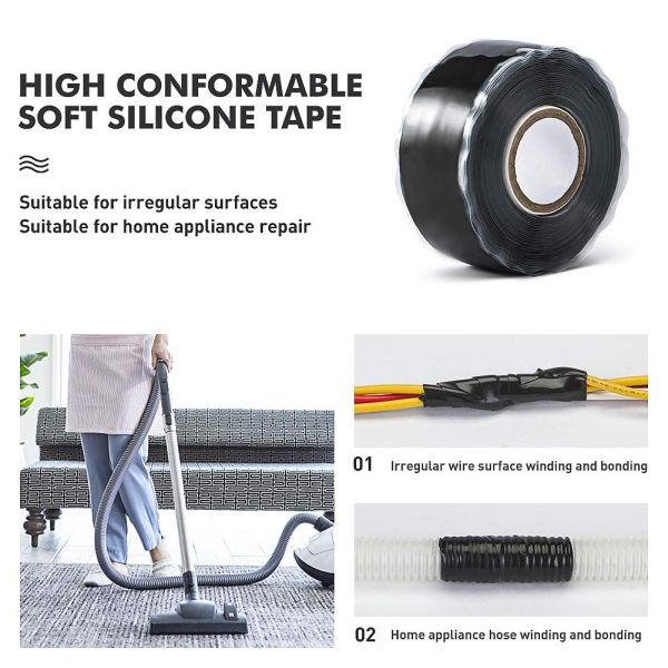 Self-Fusing Silicone Tape Weatherproof Adhesive Sticker for Emergency Pipeline Repair