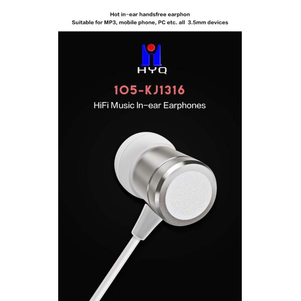 3.5Mm Plug Stereo In Ear Earbuds With Mic Bass Microphone And Volume Control