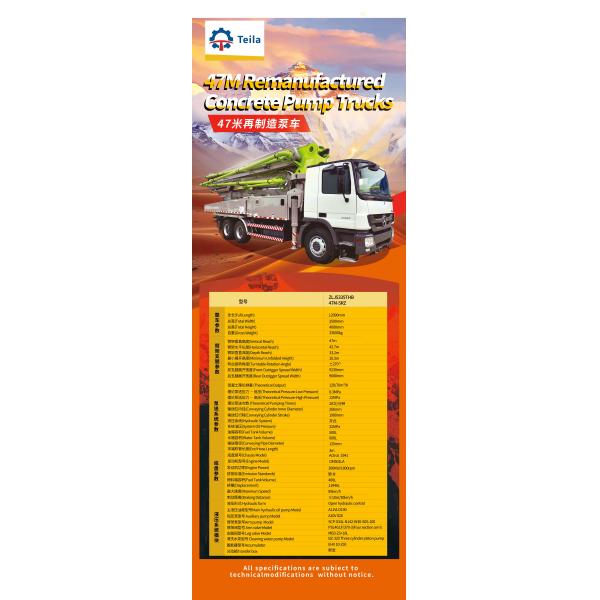 2012 Remanufacturado camión de bomba de hormigón Zoomlion 47M Boom Pump