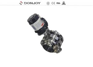 2" válvula de borboleta 3PC sanitária inferior do tanque SS316 com atuador