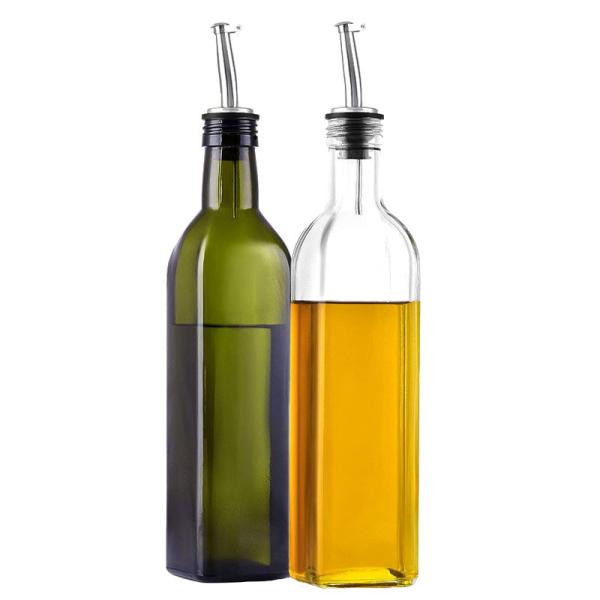17 oz d'huile d'olive en verre et de vinaigre Cruet avec versants et entonnoir - Carafe d'huile d'olive Décanteur pour cuisine