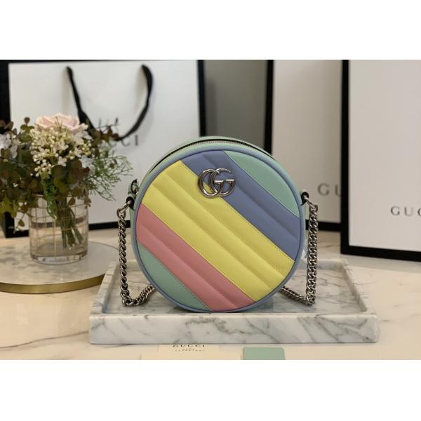 GG Marmont Wave Round Full Leather Chain Bag Soft Leather 18.5cm Length