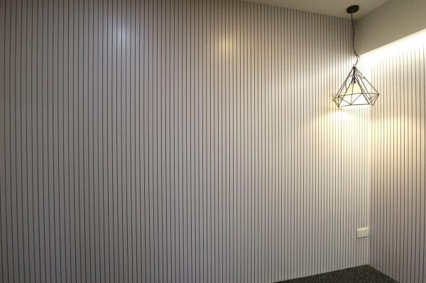 White Laminated Slat Acoustic Ceiling Panels Grooved MDF Panels 13/3mm