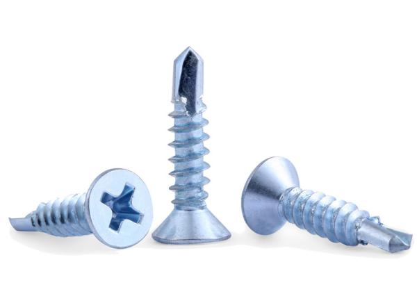 Self Drilling Metal Tapping Screws Zinc Plated Steel Phillips Drive Flat Head