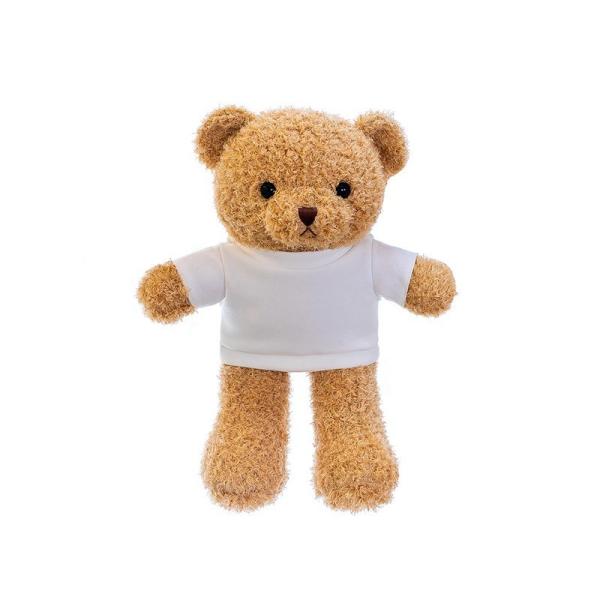 DIY Custom Stuffed Toy Sublimation Blank Teddy Bear Plush Toy With Printable White T Shirt