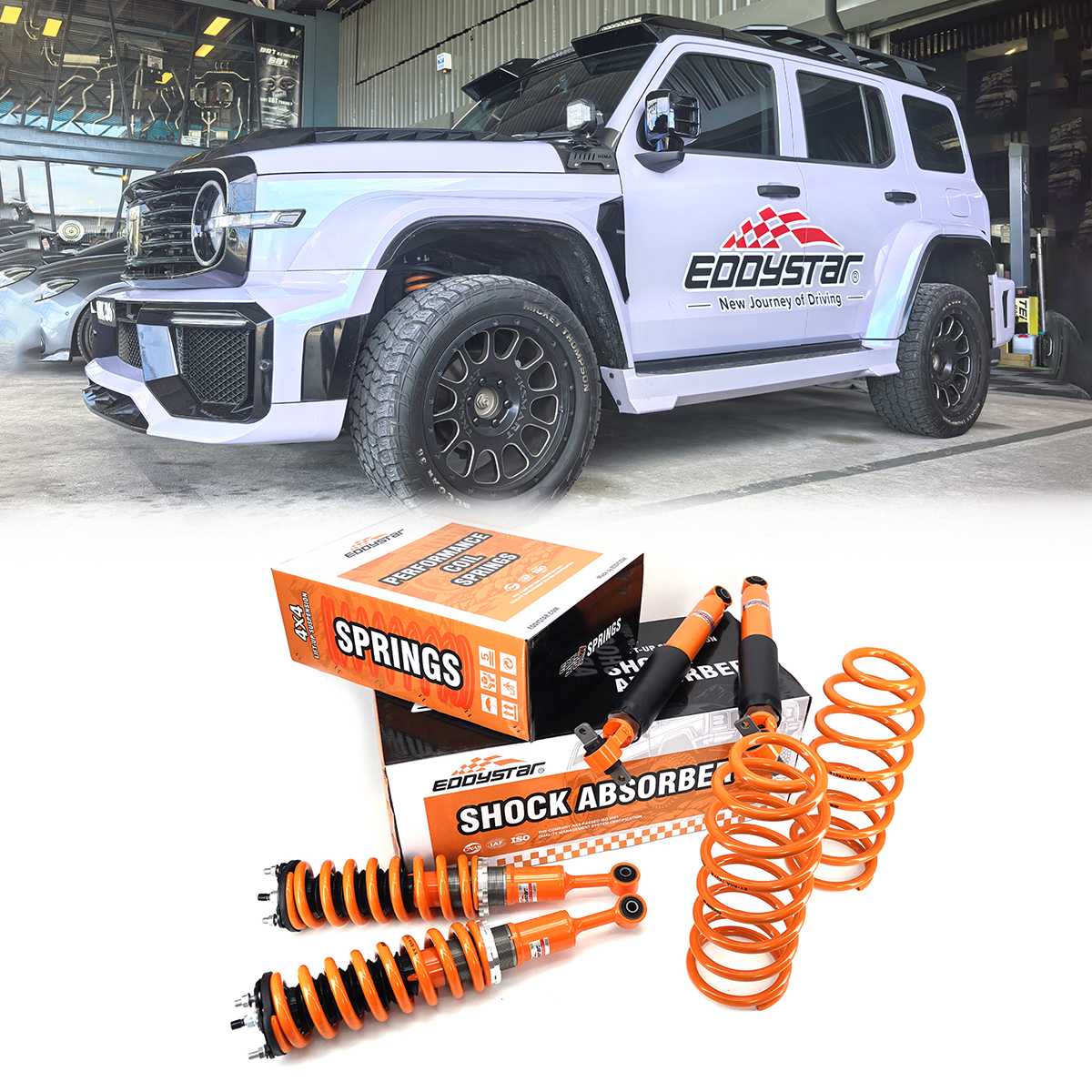 EDDYSTAR 2″ Adjustable Lift Kit For GWM Tank 300 – 24-Way Damping, Off-Road Suspension