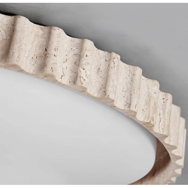 French round bedroom ceiling lamp yellow cave stone wabi-sabi style living room dining room lamp middle-aged designer study