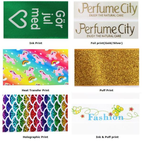 Fabric Type Grosgrain Custom Polyester Floral Ribbon with Logo Printed