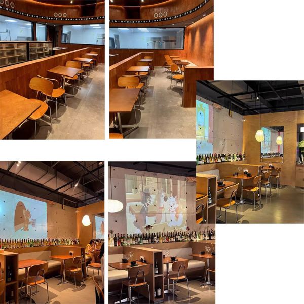 Nordic Style Cafe Tables and Chairs for Milk Tea Shops Internet Celebrity Snack Bars Handcrafted From Iron Art Ocean Board Wood