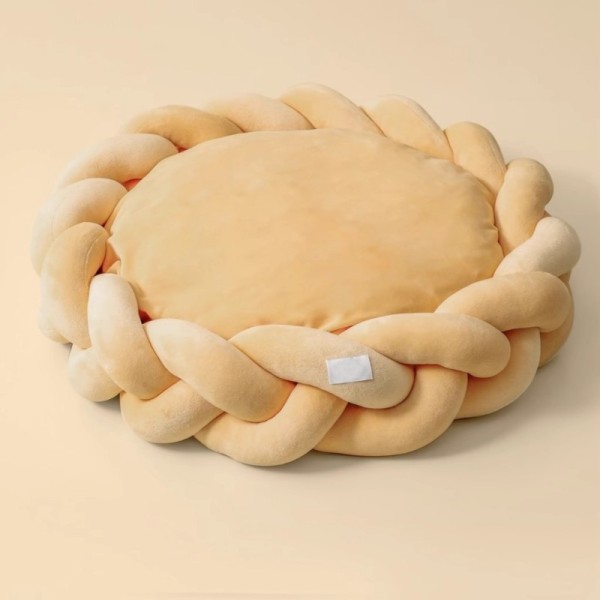 Modern Fashion Portable Pet Bed Comfortable Extra Warm Woven Cat Dog Nest Soft Chunky Knit Braid Faux Fur Washable All Seasons