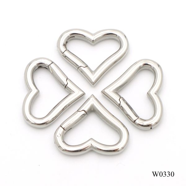 20mm Heart Shaped Stainless Steel Spring Ring 3.0mm Wire for Handbag & Jewelry