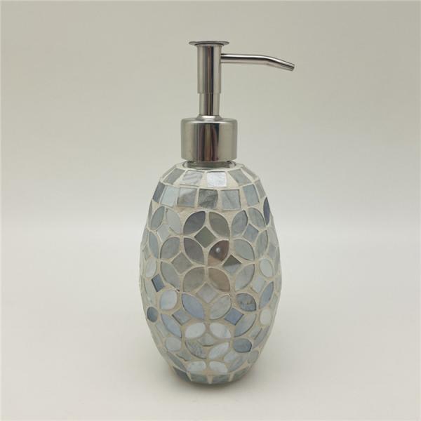 Mosaic Effect Glass Bathroom Accessories Set With Stainless Steel Parts