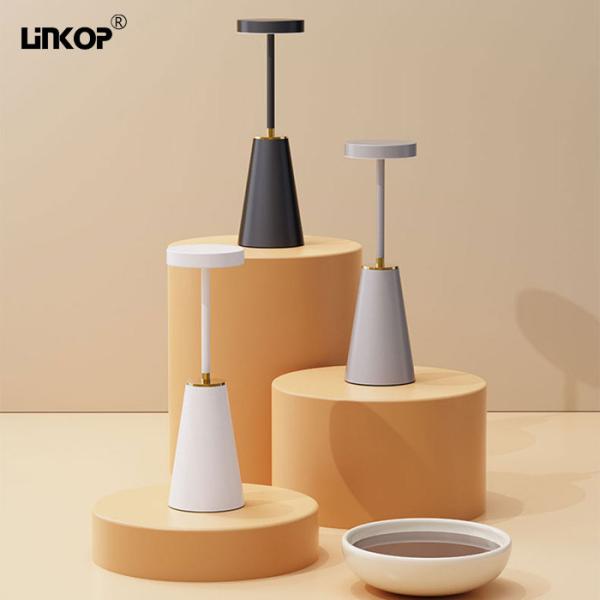 Metal Rechargeable Led Table Lamp , Three Color Dimming Table Lamp 3000K 4500K 6000K