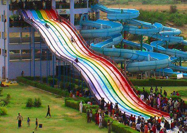 Customize High Speed Long Fiberglass Water Slide Outdoor Play Equipment