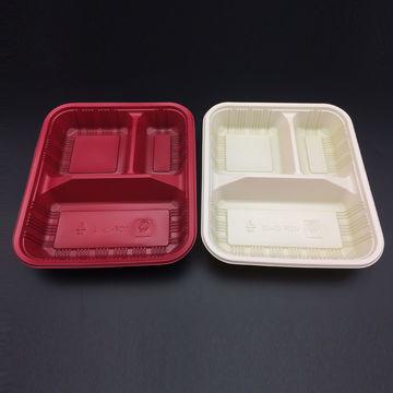 3 Compartment Plastic Packaging Box Food Tray Take Away Salad Food Container Tray Plastic Disposable Food Container