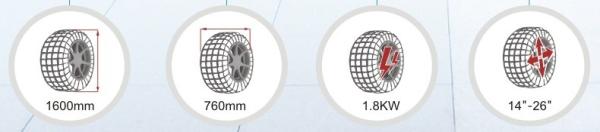 Techviewer 1600mm Diameter Truck Tyre Changer