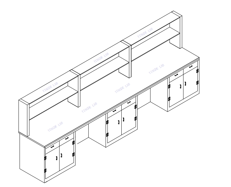 PP Lab Work Bench Corrosion Resistant Modular Lab Benches White With Double Layer Storage Rack