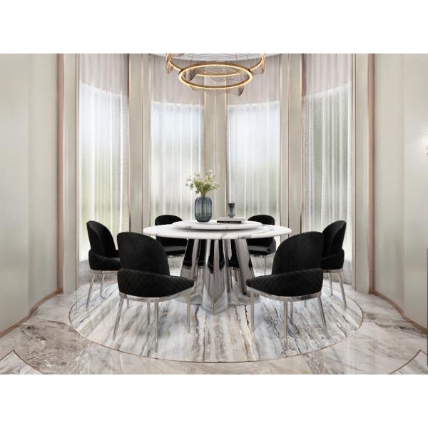 Stainless Steel Velvet Dining Room Chairs For Leisure Facilities