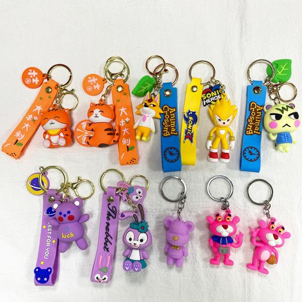 Custom Soft PVC Keychain Soft Rubber Keychains Silicone Keyring Personalized PVC Rubber 3D Customized Key Chain with Logo