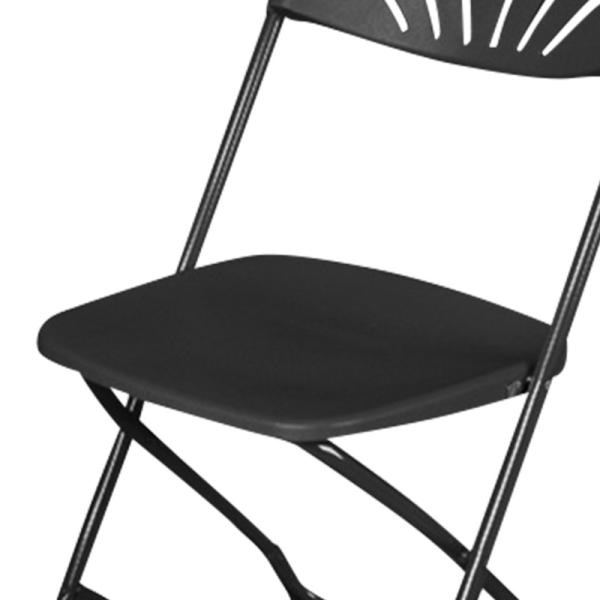 Modern Design Outdoor Waterproof Stackable Black Fan Back Folding Chairs for Events