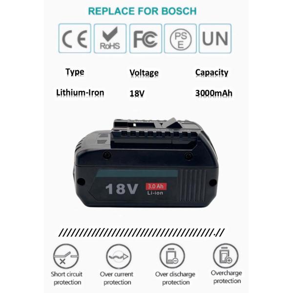 Бесшнуровые сверла батарея иона батареи 18V 3000mAh Li электрических инструментов для BOSCH