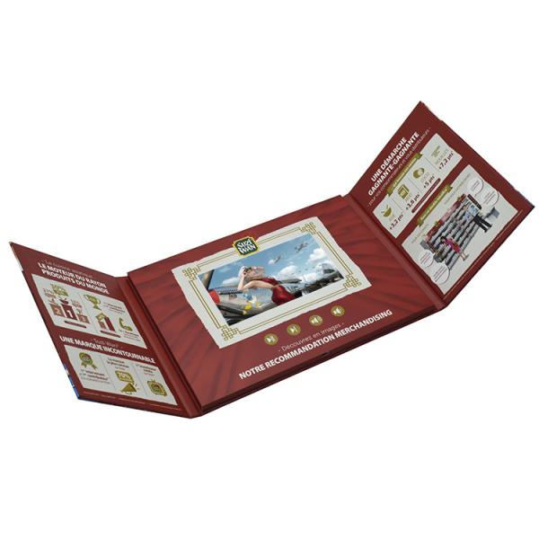 Custom video brochure for video marketing, 7 inch LCD video player card video book