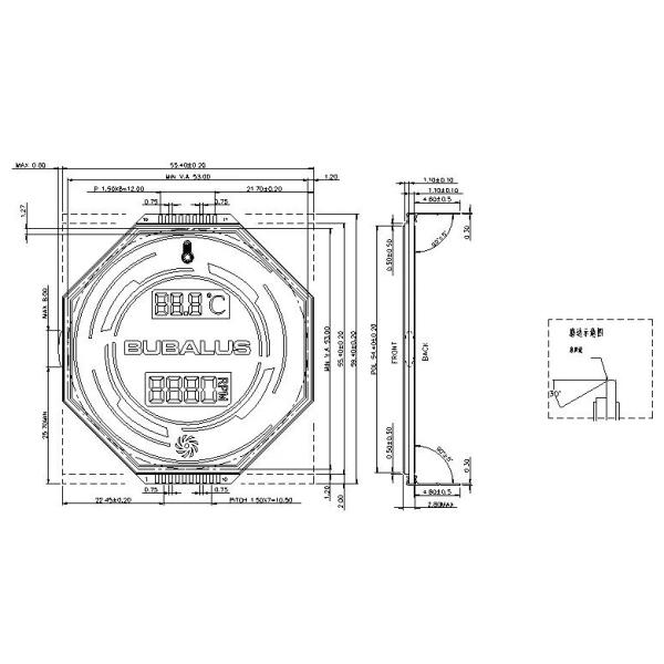 VDD 5V Negative Transmissive VA LCD Display Segment Vehicle LCD Display