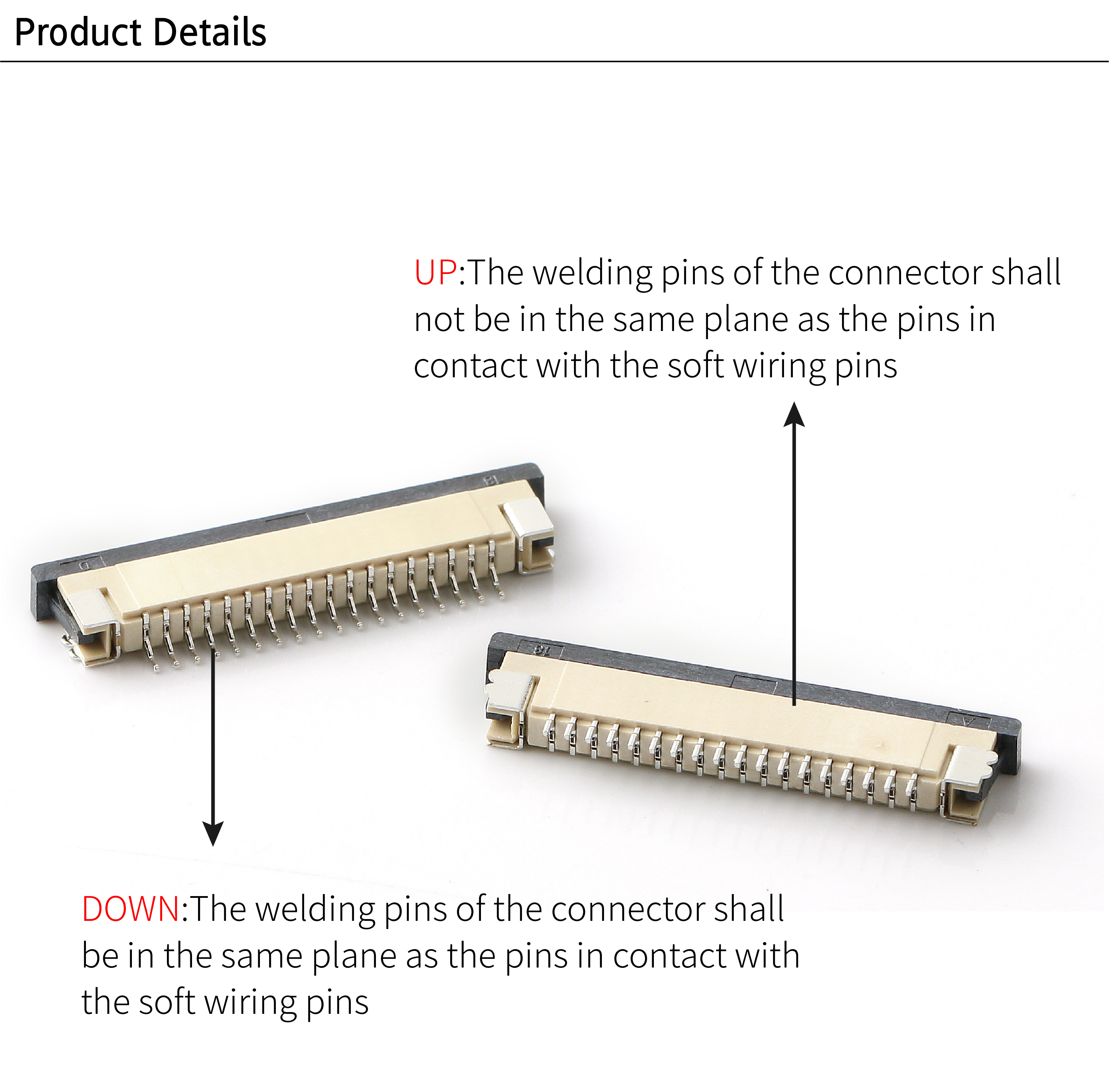 1.0mm Fpc Connector 4-40pin Horizontal SMT Type Upper Top Contact 1.0 FPC Connector