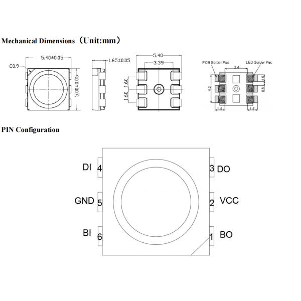 Ws2813 RGB 5050 SMd 5V Led CHip 5V Рабочее напряжение Сигнал точки прерывания непрерывной передачи LED