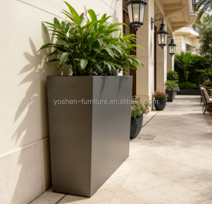 23'' Commercial Large Aluminum Rectangular  Planter Box  With Drainage Holes for Commercial & Residential Landscaping