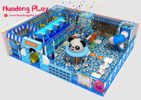 Interactive Daycare Indoor Playground Equipment CAD Instruction Middle Size 1090*890*310cm