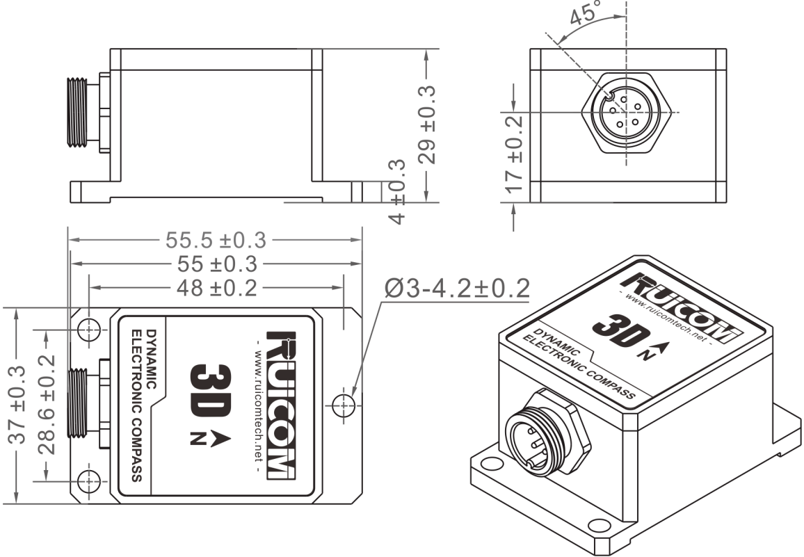 GDM355 / GDM365 Dynamic 3D Electronic Compass Sensor For Antenna Servo Control