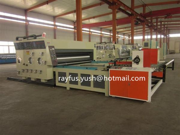 Semi-auto Flexo Printing Slotting Die-cutting Machine, Chian Feeding + Auto Feeder