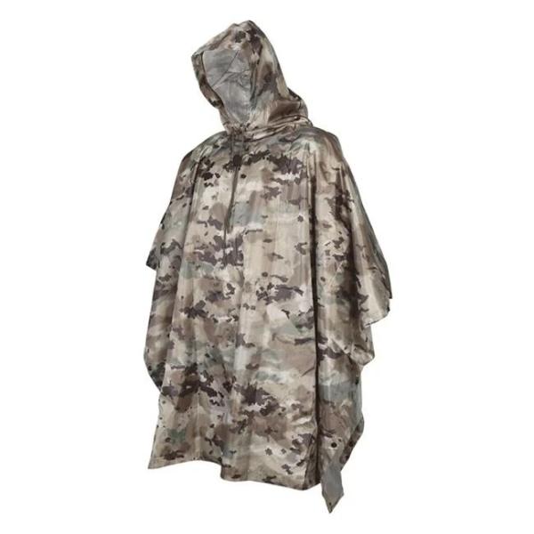Camouflage Military Ripstop Ponchos 100% Polyester Outdoor Hiking