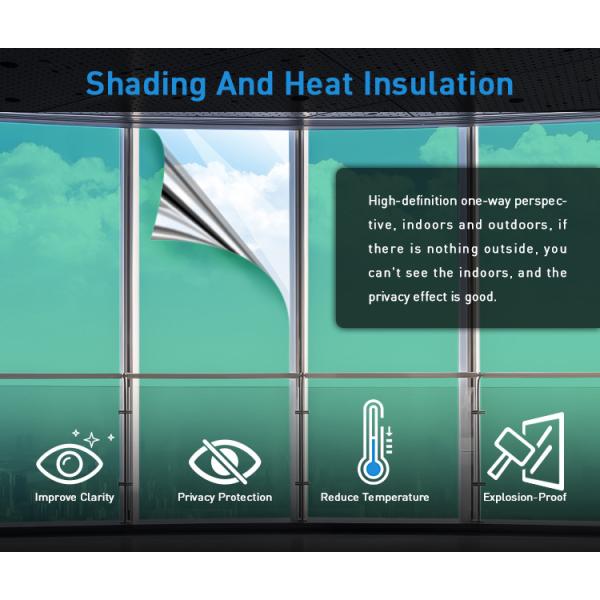 Жилое украшение окна серебряный синий оттенок стеклянная пленка конфиденциальности