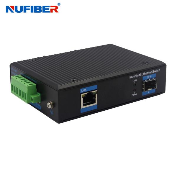 Industrial Din Rail 1.25G SFP To RJ45 UTP Media Converter