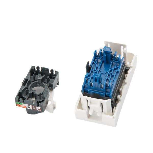 Exact Cables 45*22.5 French Type UTP CAT6 Single Keystone Jack RJ45 FTP Network Module