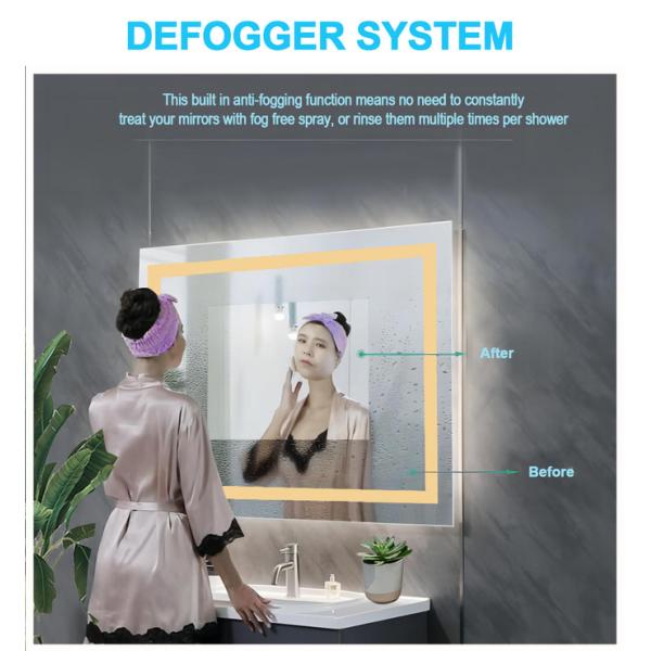 4mm Ultra Thin Wall mounted Smart backlit bathroom mirror with Screen Touch Switch