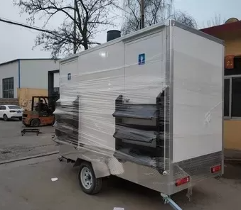 Luxury Mobile Toilet Trailer 2 Stall Insulated Weatherproof Portable Restroom Outdoor Event Sanitation