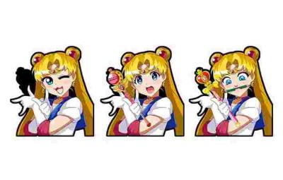 Cute Anime Girl Sticker Demon Slayer Kimetsu No Yaiba Anime Motion Sticker Waterproof Decals for Cars